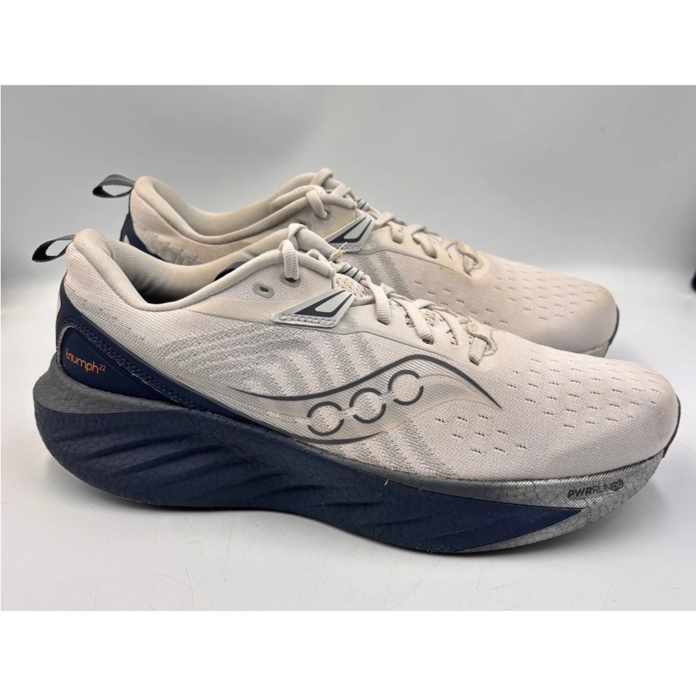 Saucony Triumph 22 Mens Size 10.5 Gray Blue Athletic Running Shoes Sneakers READ